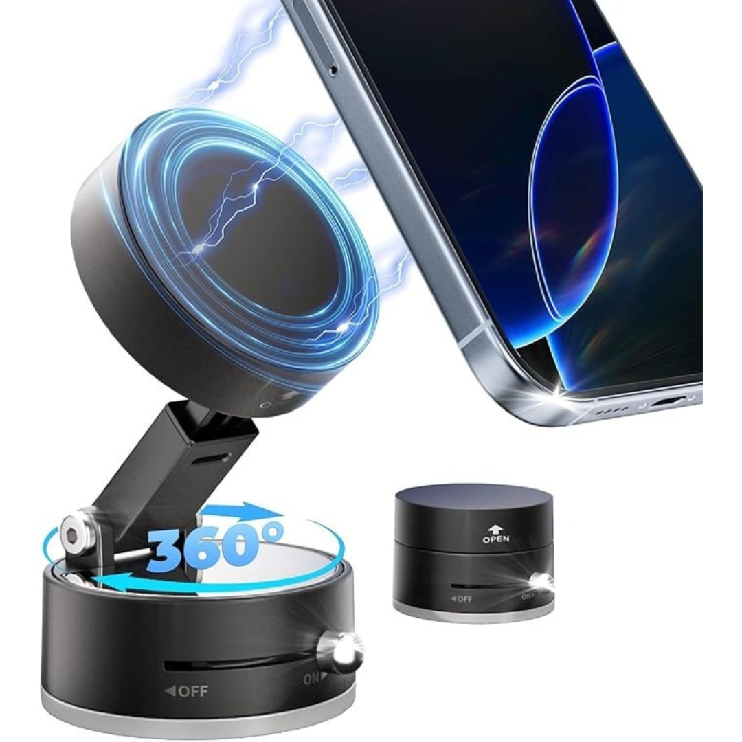 360° Foldable Magnetic Car Phone Mount – Ultra Strong Vacuum Grip